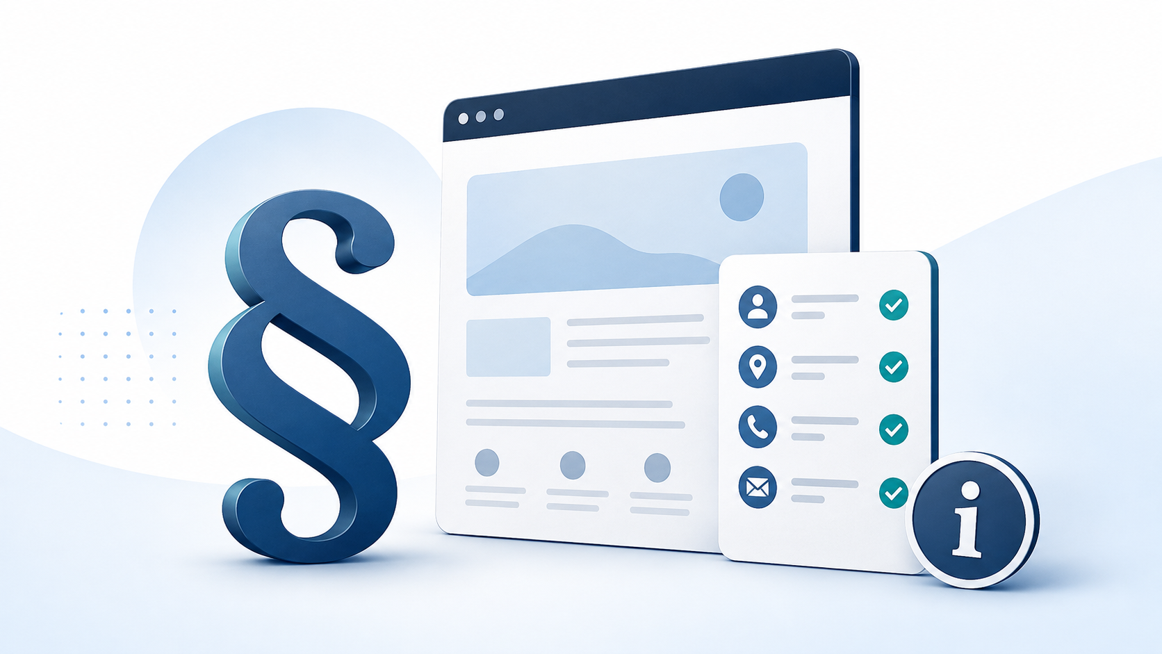 Illustration Impressum und Pflichtangaben für Websites